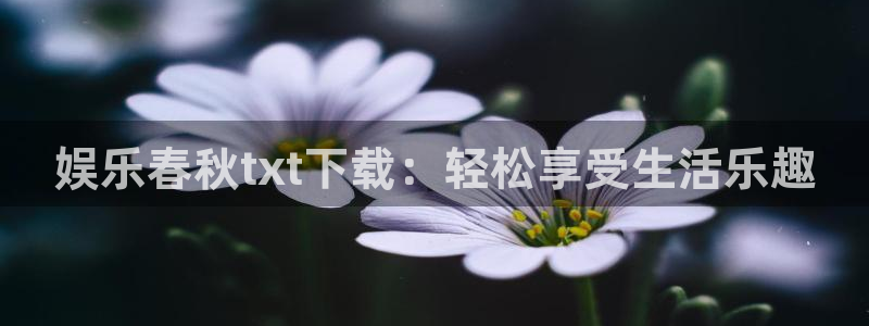 恒行：娱乐春秋txt下载：轻松享受生活乐趣