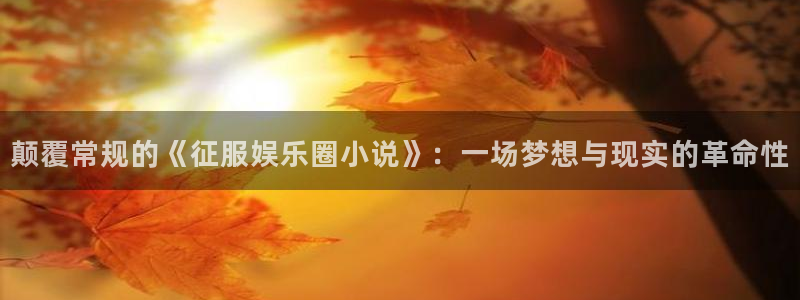 恒行app下载官网：颠覆常规的《征服娱乐圈小说》：一场梦想与现实的革命性